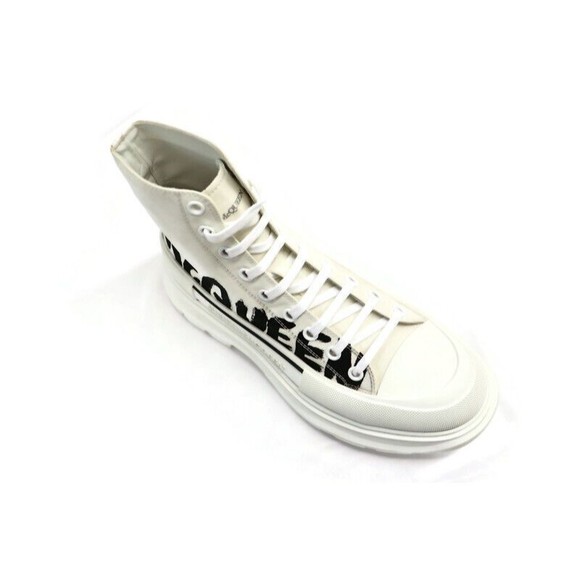 Alexander McQueen Men ALEXANDER MCQUEEN - TREAD SLICK GRAFFITI LOGO High Top Sneaker US Size 10 w/Box